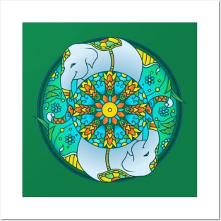 Elephant Animal Abstract Mandala Design Posters and Art